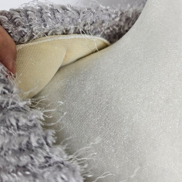 Artex Womens M Sweater Eyelash Fuzzy Soft Pullover Grey Silver Comfy Casual - Picture 4 of 16